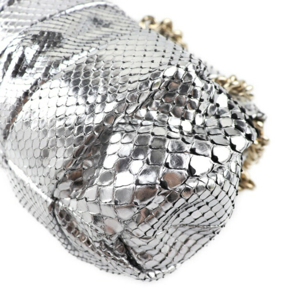 Christian Louboutin Handbag Python Leather Silver - image 7